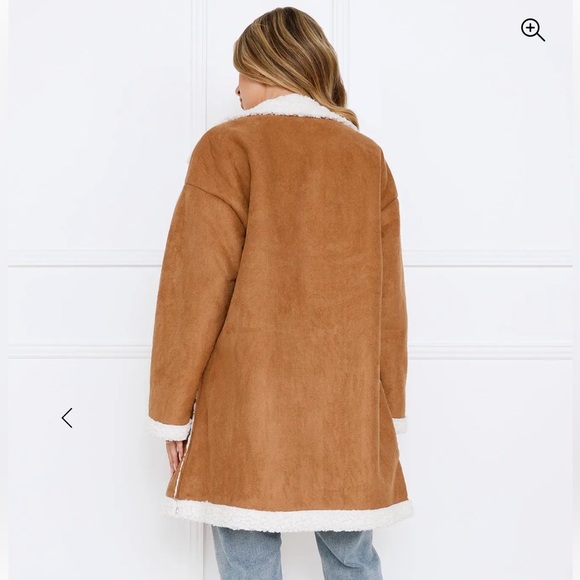 Hello Molly Tan Teddy Jacket with White Accents - Picture 4 of 4